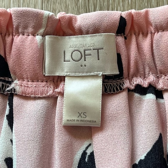 Loft Flowy Pink Floral Midi Skirt - Picture 4 of 5